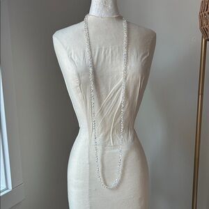 Vintage Clear Crystal Opera Length Necklace